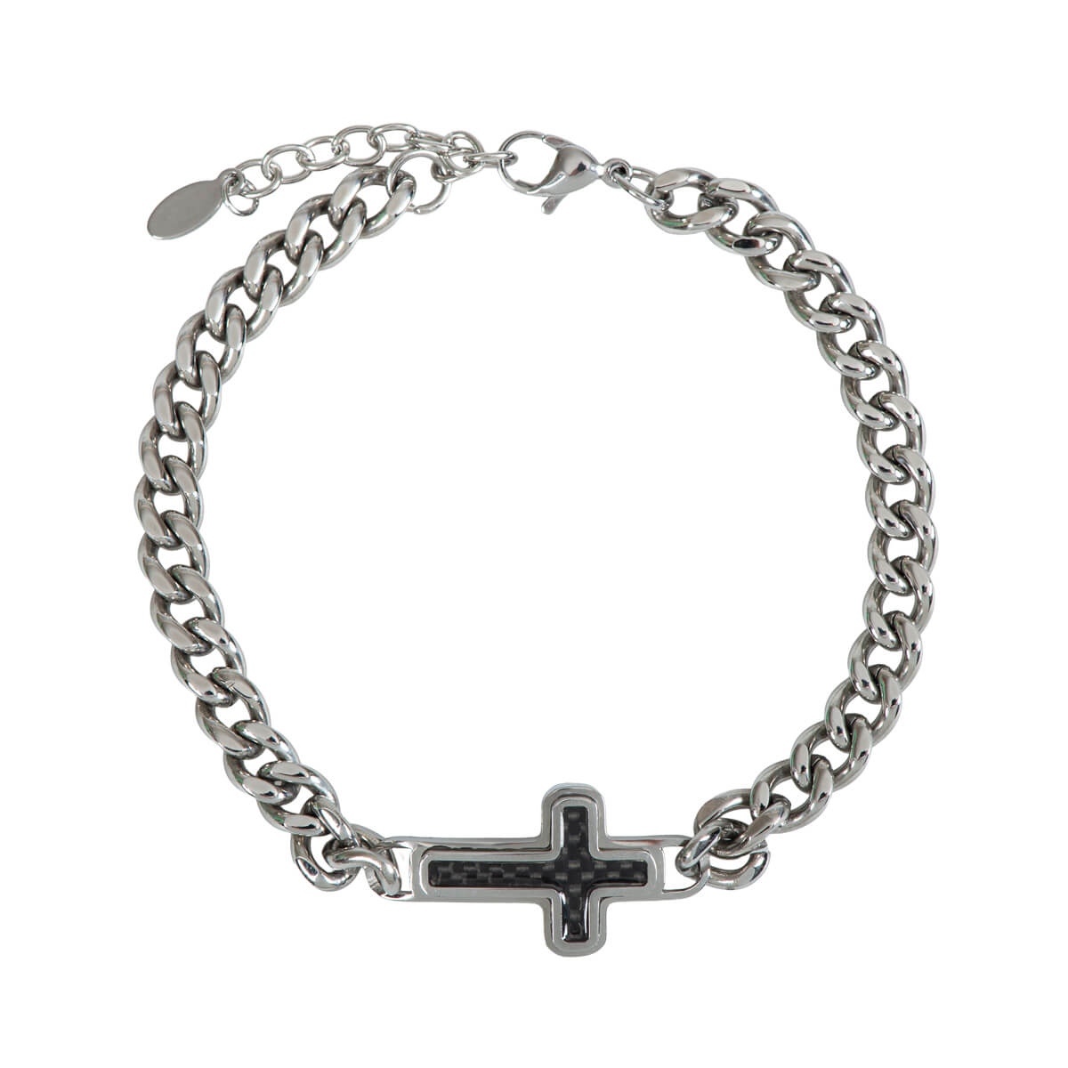 kreuz-herren-gliederarmband-armband-edelstahl-20-cm image 1
