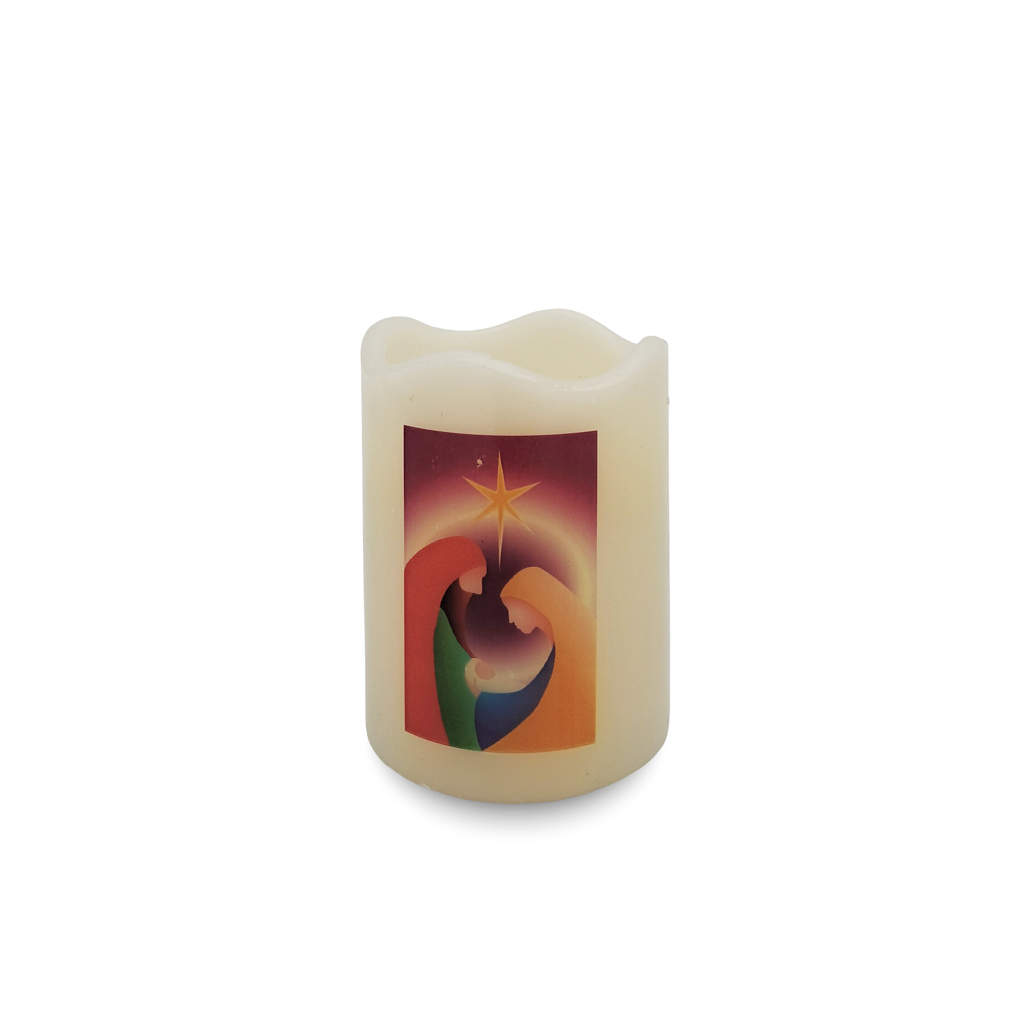 bonifatiuswerk-led-kerze-heilige-familie-9-cm-weihnachtskerze image 1