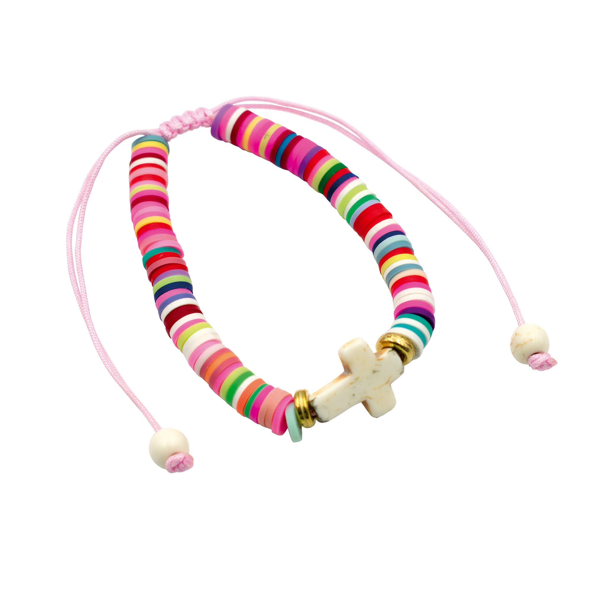 fontis-kreuzperle-armband-rosa-perlenarmband-psalm-91 image 1