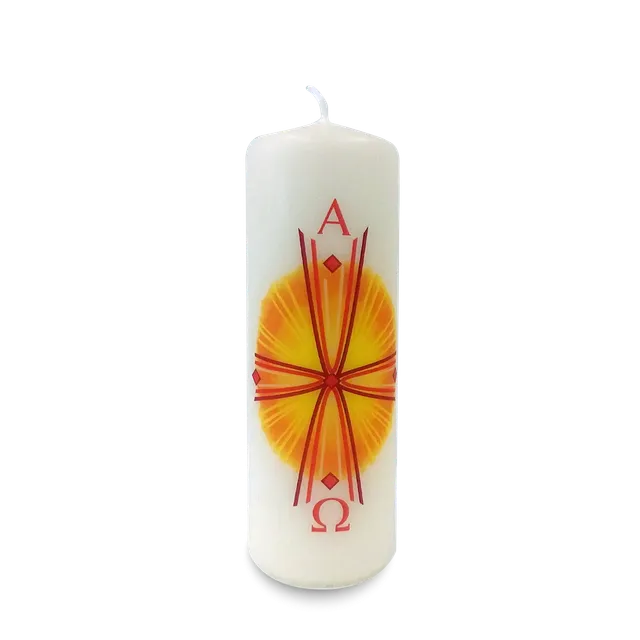 bonifatiuswerk-sonnenkreuz-kerze-5x15-cm-motivkerze image 1