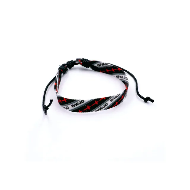fontis-geschenke-wwjd-armband-schwarz-stoff-verstellbar image 1