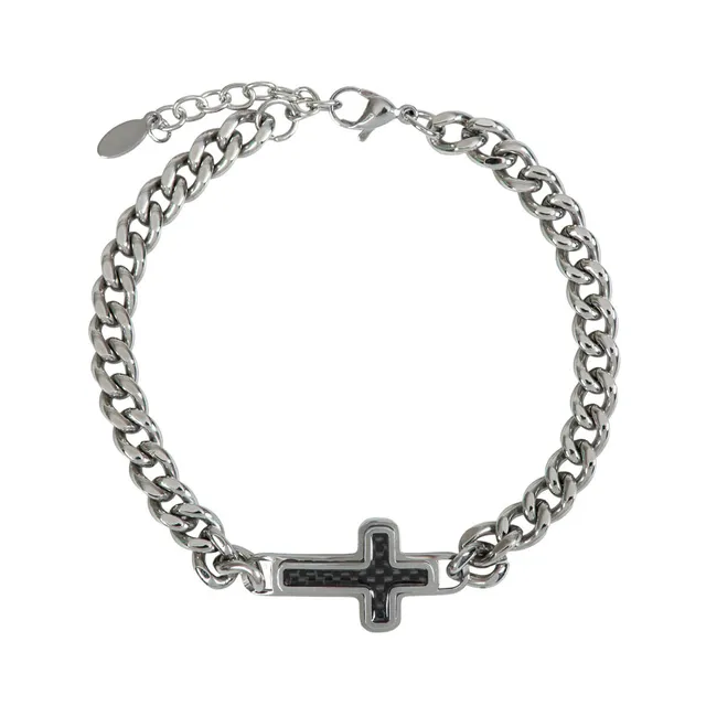 kreuz-herren-gliederarmband-armband-edelstahl-20-cm image 1