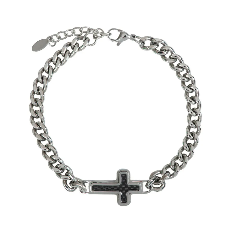 kreuz-herren-gliederarmband-armband-edelstahl-20-cm image 1