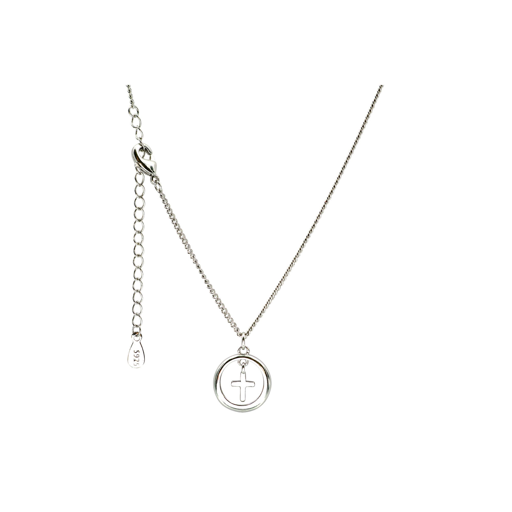 fontis-kreuz-in-ring-halskette-sterlingsilber-925-41-5-cm image 1