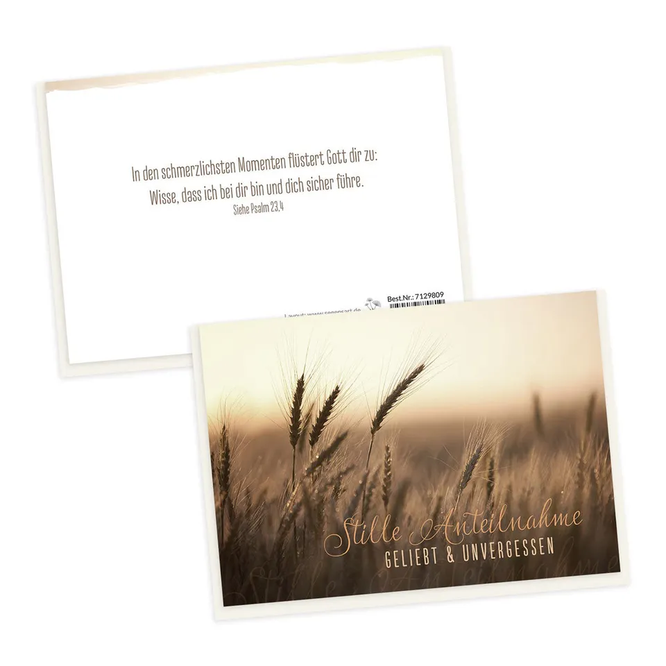 fontis-papeterie-stille-anteilnahme-doppelkarte-trauer-psalm-23 image 1