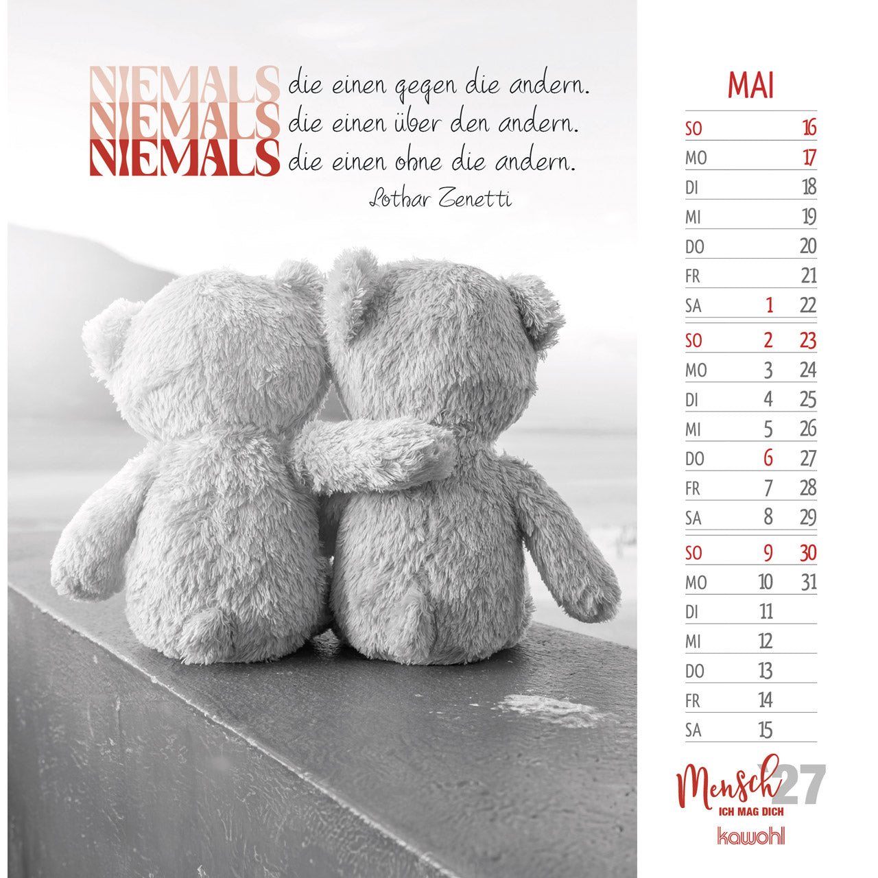 kawohl-mensch-ich-mag-dich-2027-postkartenkalender-s-w image 7