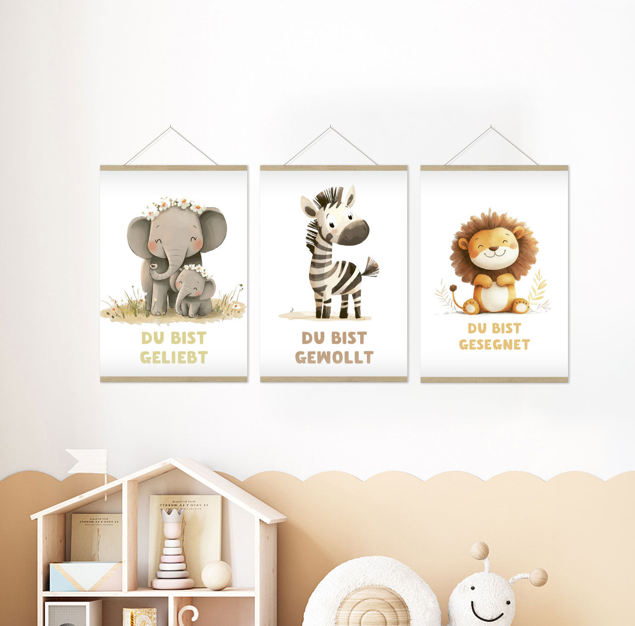 fontis-papeterie-kinderposter-elefant-zebra-l-we-3er-set-a4 image 2