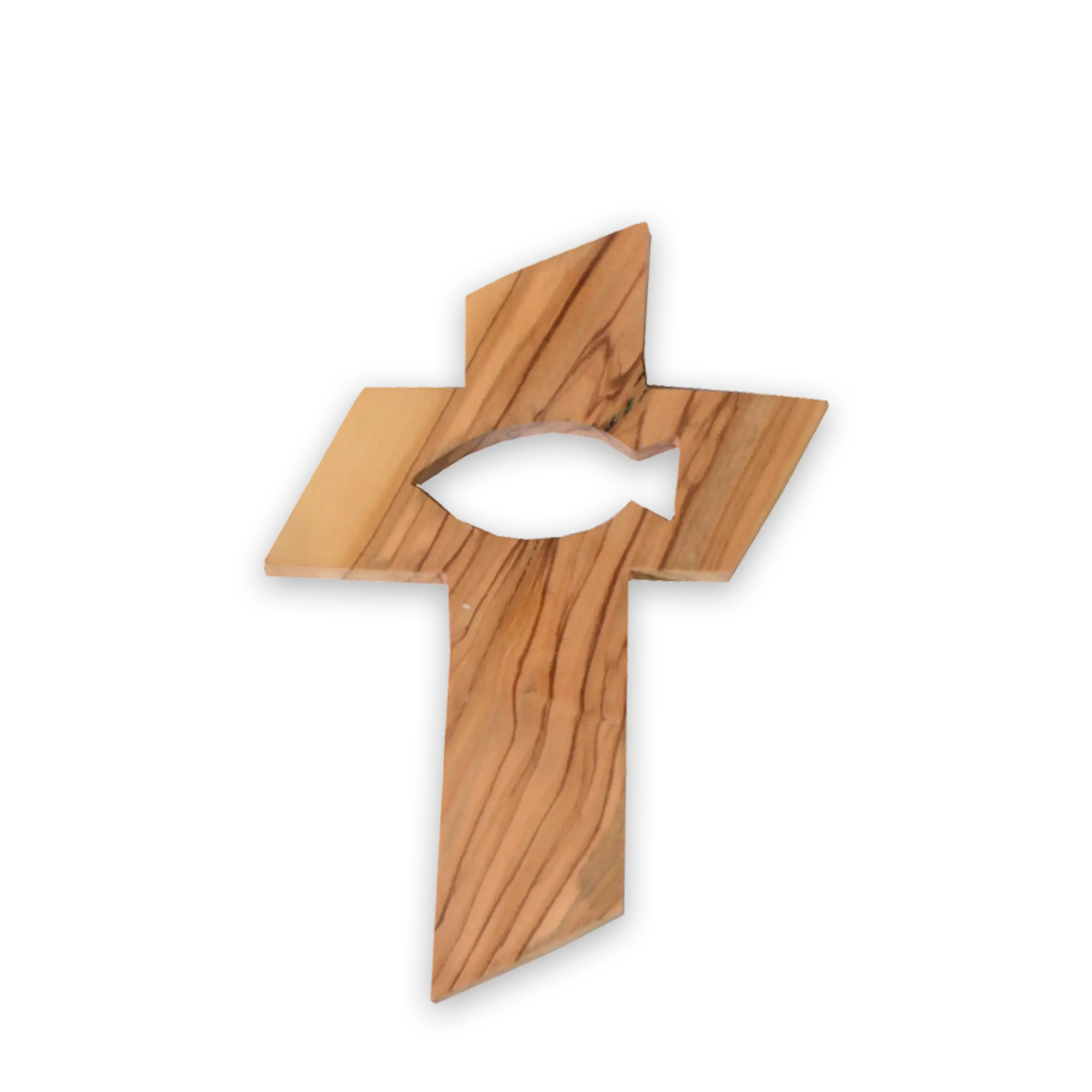 bonifatiuswerk-fisch-olivenholz-kreuz-13-cm-aus-bethlehem image 1