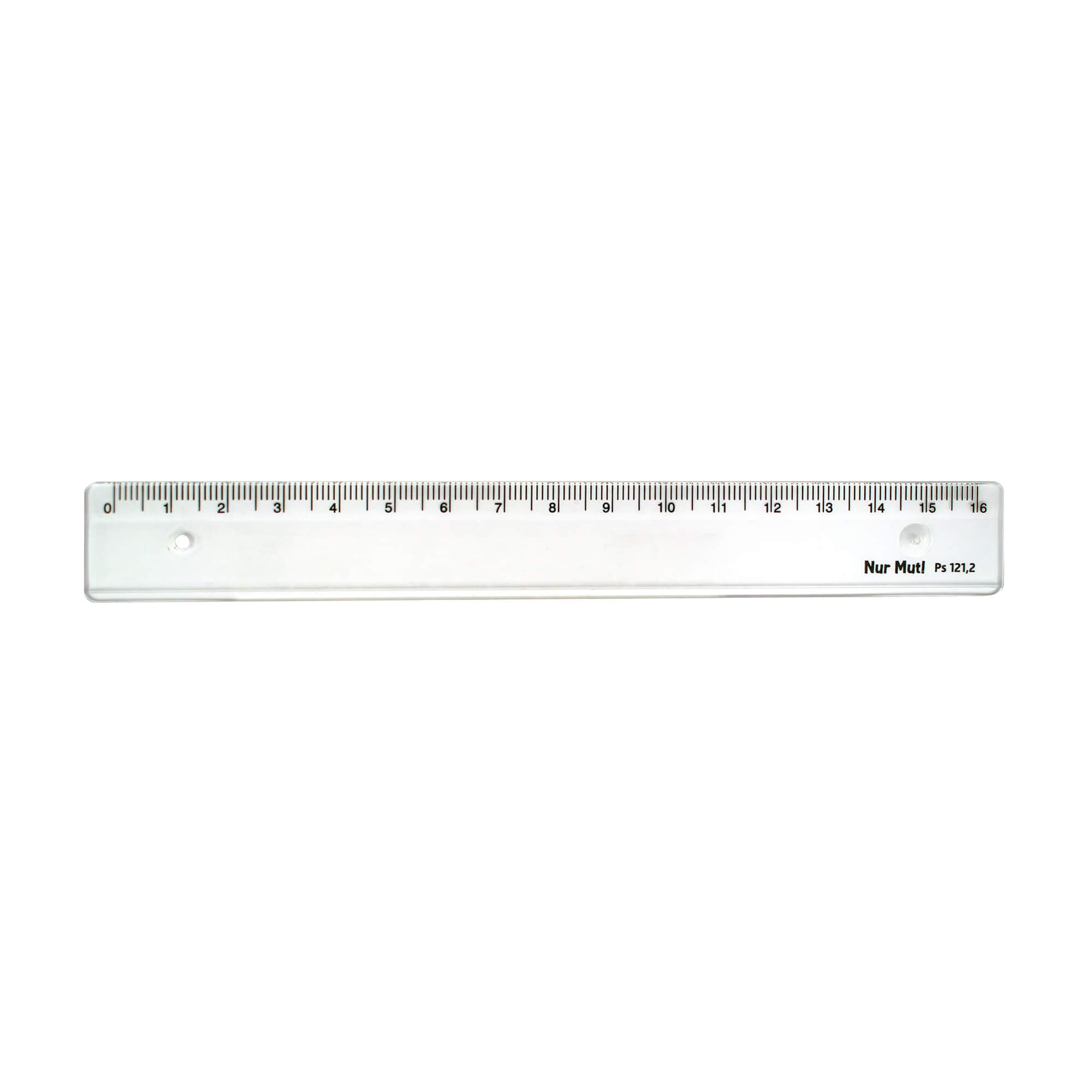 nur-mut-lineal-16-cm-kunststoff-transparent-ps-121-2 image 1