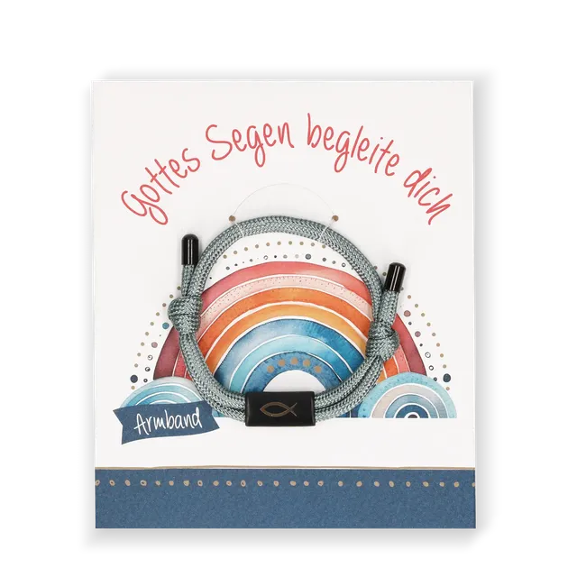 bonifatiuswerk-gottes-segen-begleite-dich-armband-fisch-grau image 1