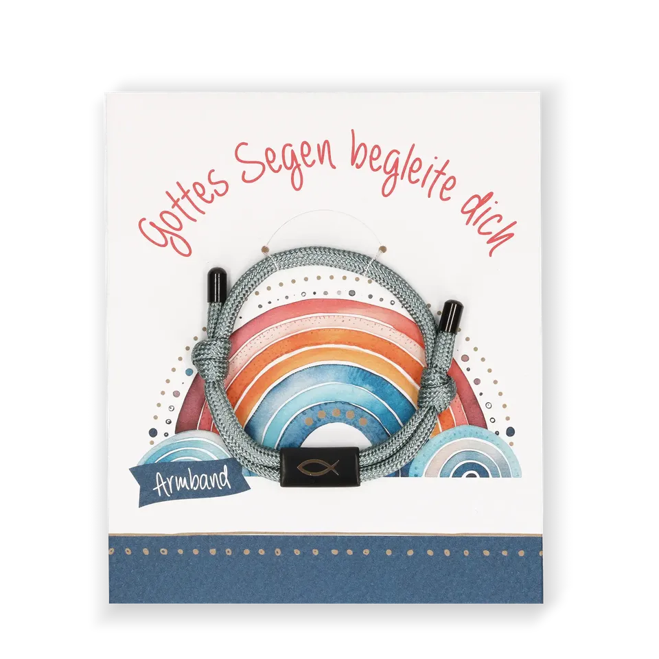 bonifatiuswerk-gottes-segen-begleite-dich-armband-fisch-grau image 1