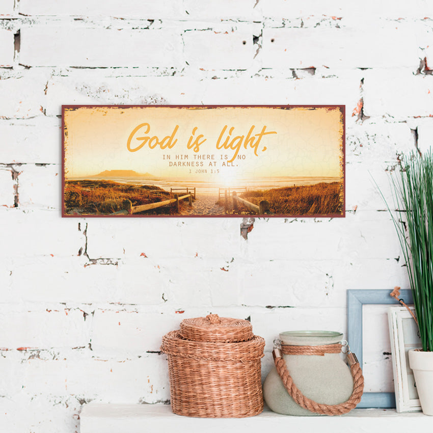 god-is-light-metallschild-34-5x14-cm-vintage image 1