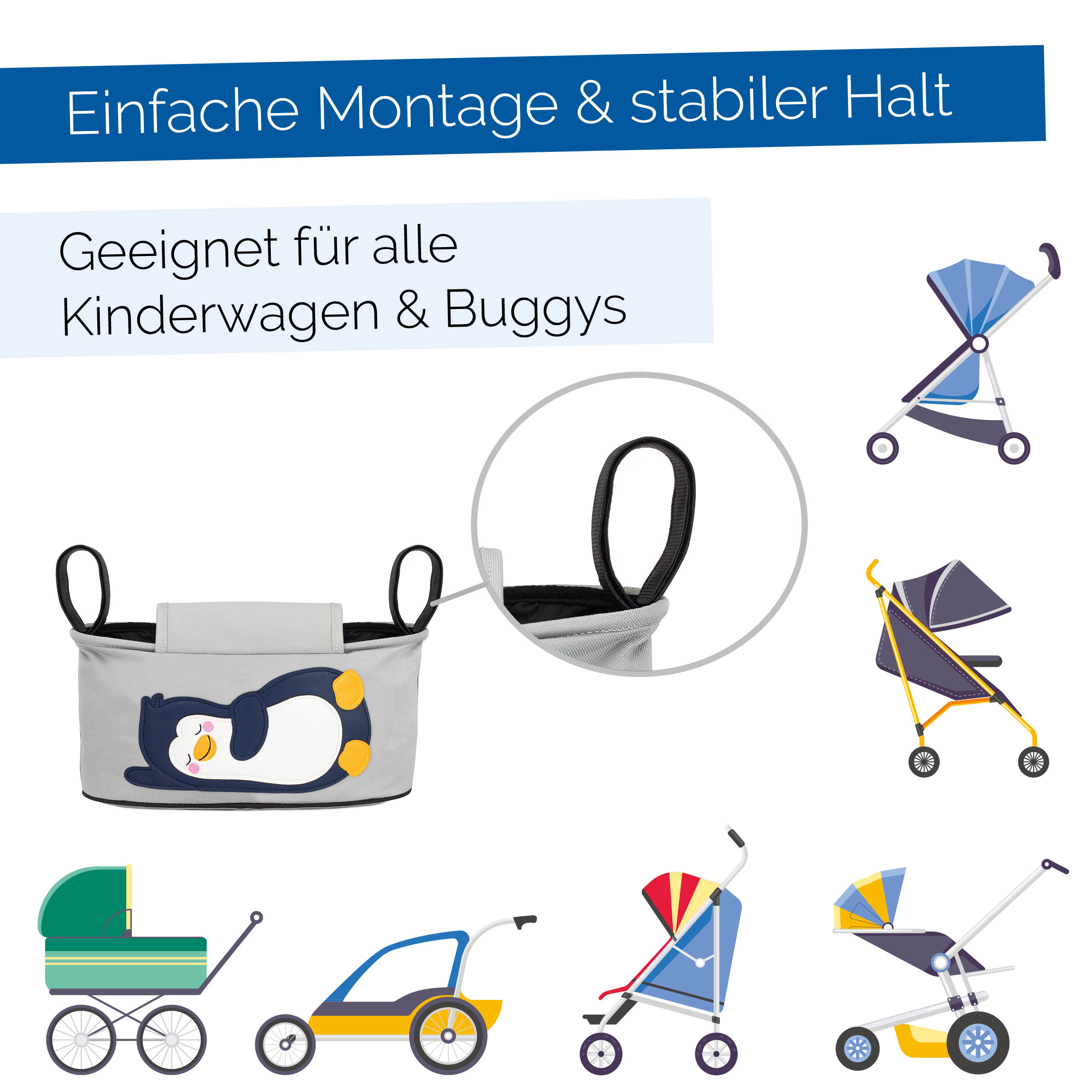 gl-ckswolke-kinderwagen-organizer-fuchs-grau-buggytasche-mit-getr-nkehalter image 6