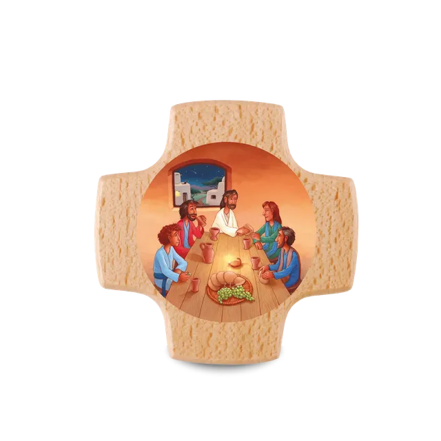bonifatiuswerk-ihr-seid-meine-freunde-holzkreuz-buche-8x8-cm image 1