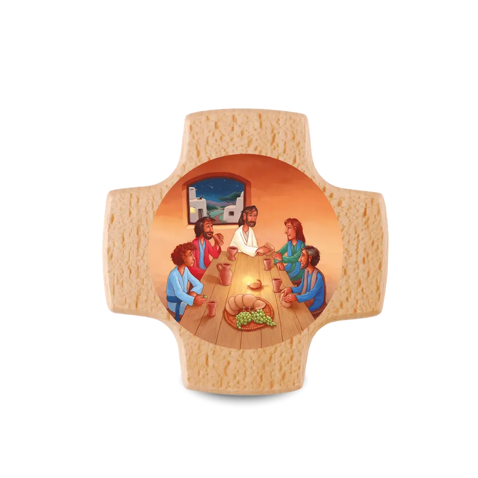 bonifatiuswerk-ihr-seid-meine-freunde-holzkreuz-buche-8x8-cm image 1