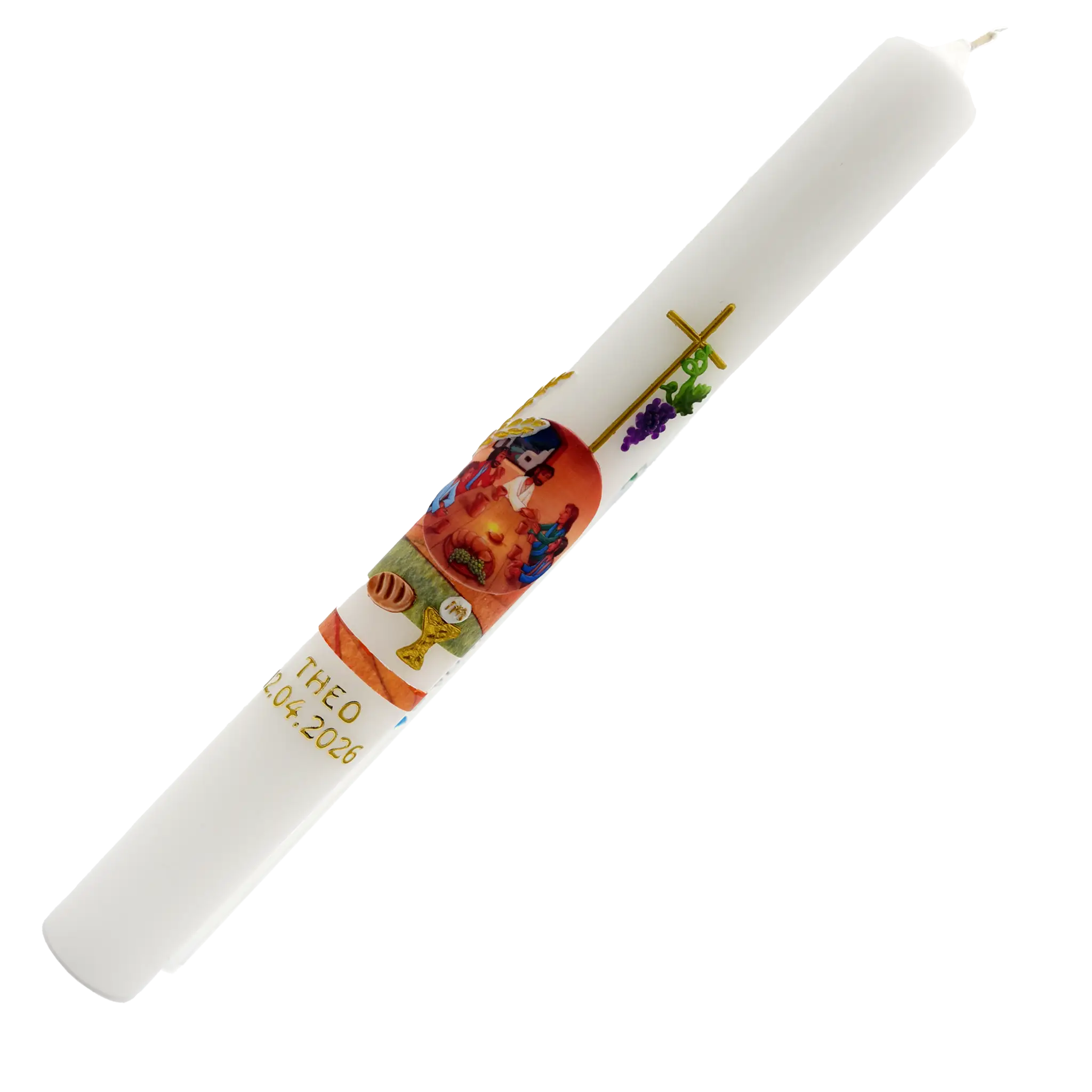 bonifatiuswerk-erstkommunionkerze-bastelset-wei-4x40-cm-kinder image 1