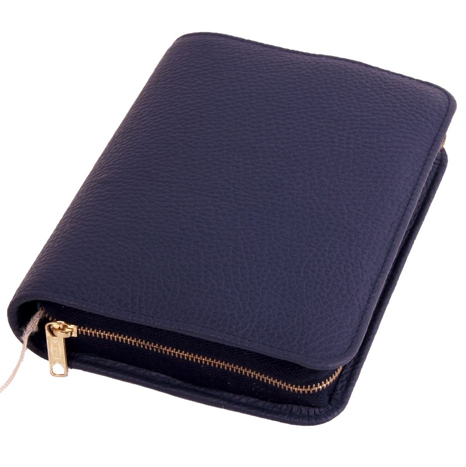 kalos-basic-bucheinband-xs-bibelh-lle-vollrindleder-rustica-blau image 1