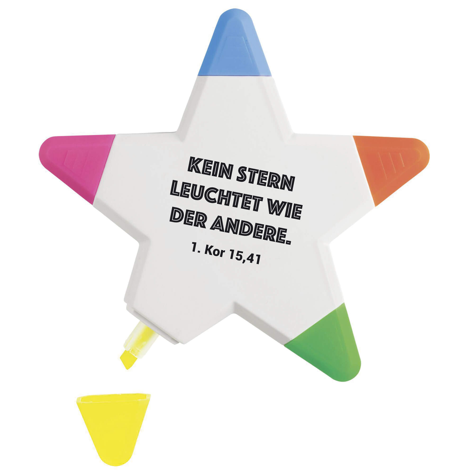 kein-stern-leuchtet-textmarker-stern-5-farben-papeterie image 2