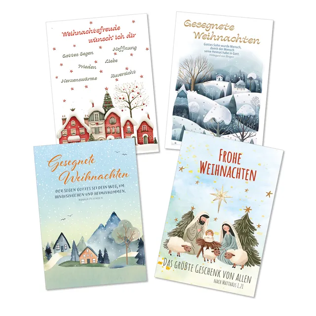 fontis-papeterie-weihnachts-postkarten-paket-12er-set-4-motive image 1