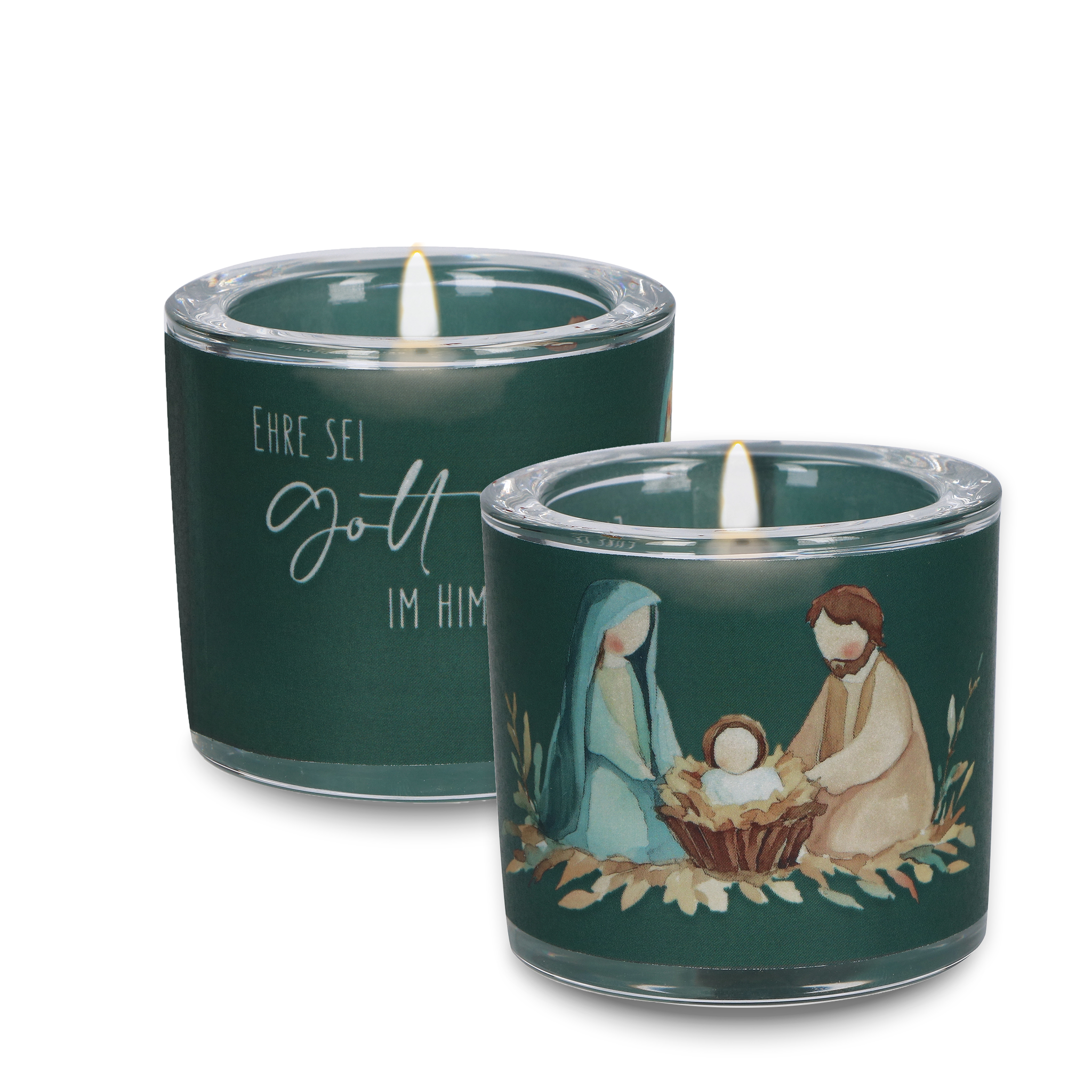 bonifatiuswerk-ehre-sei-gott-windlicht-glas-mit-teelicht image 1