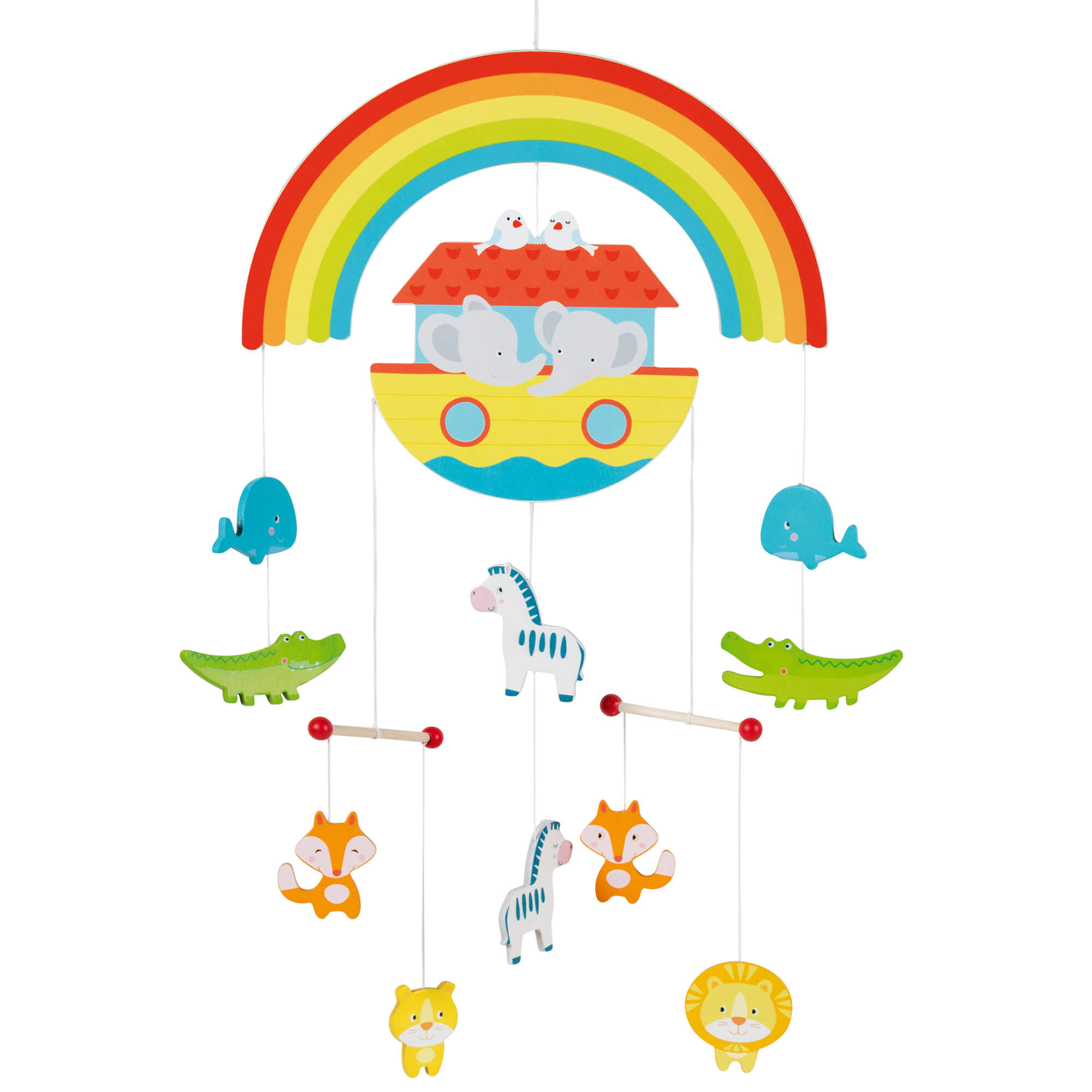 fontis-arche-noah-holzmobile-baby-regenbogen-tiere image 1
