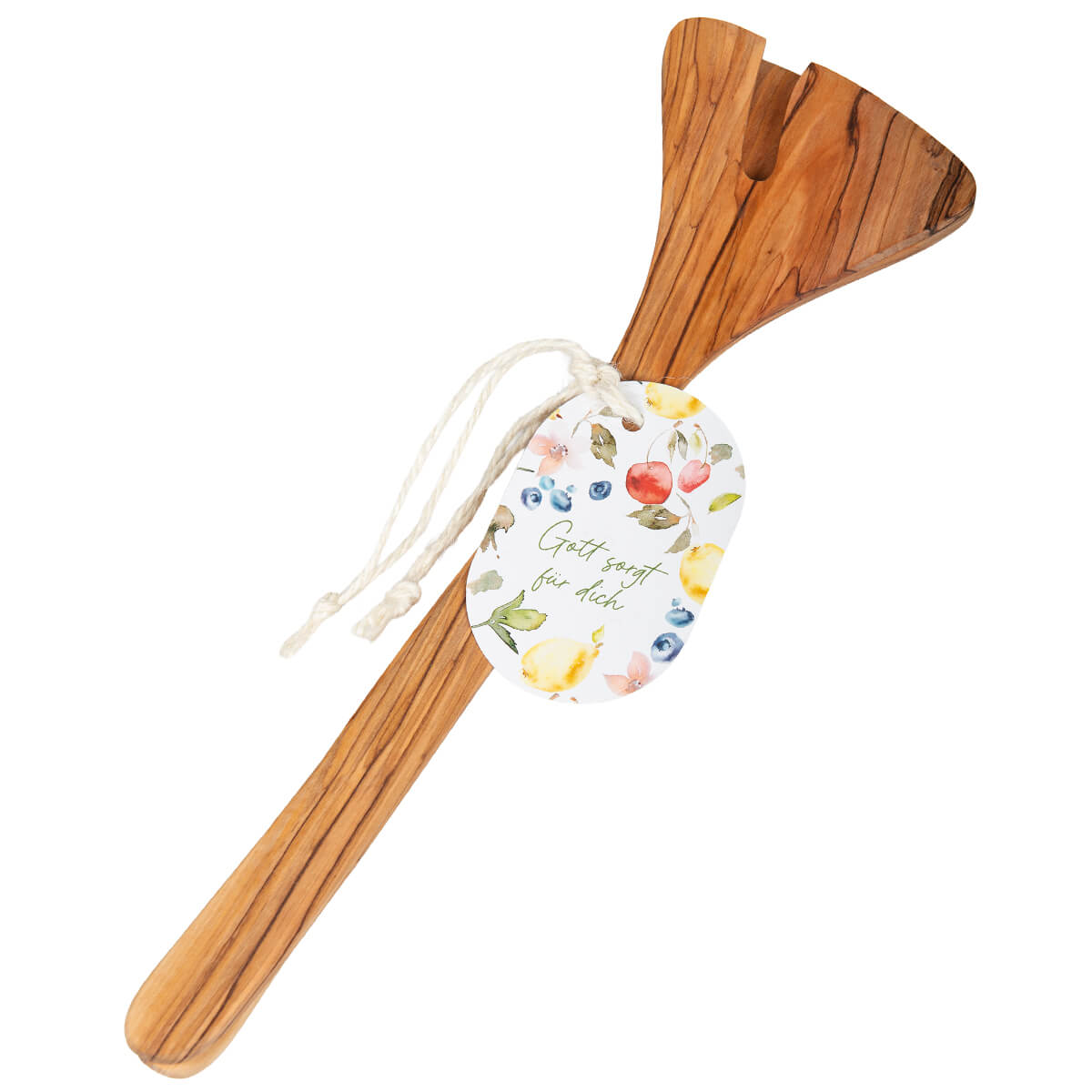 praisent-gott-sorgt-f-r-dich-salatbesteck-olivenholz-2-teilig image 2