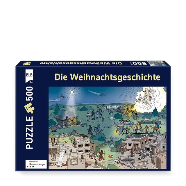 bonifatiuswerk-die-weihnachtsgeschichte-puzzle-500-teile-wimmelbild image 1