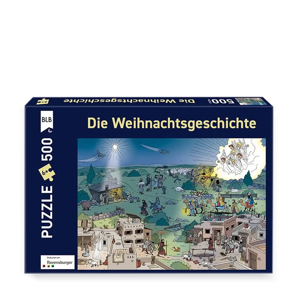 bonifatiuswerk-die-weihnachtsgeschichte-puzzle-500-teile-wimmelbild image 1
