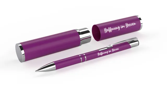 fontis-papeterie-hoffnung-im-herzen-kugelschreiber-aubergine-etui image 1