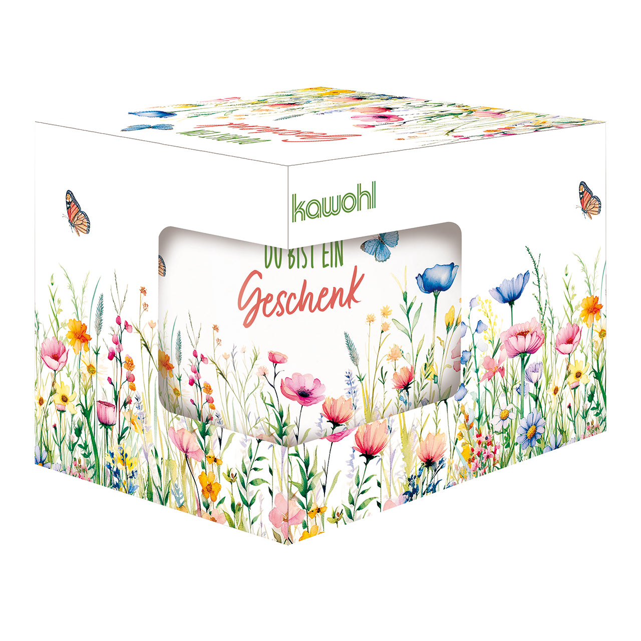 du-bist-ein-geschenk-tasse-350ml-porzellan-blumen image 3