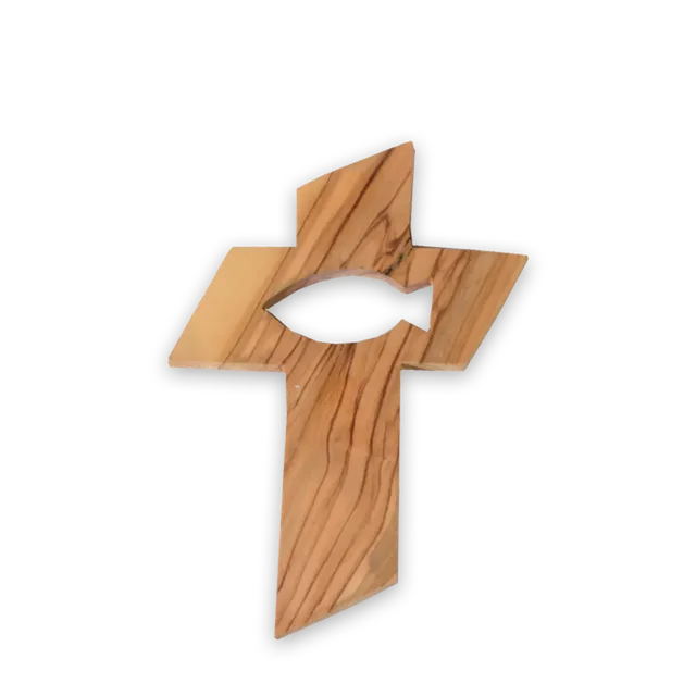 bonifatiuswerk-fisch-olivenholz-kreuz-13-cm-aus-bethlehem image 1