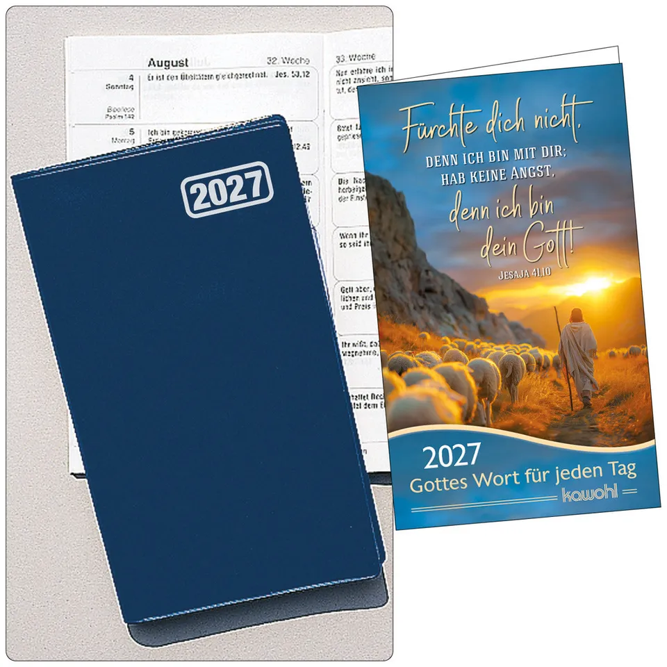 fontis-kalender-taschenterminer-in-h-lle-2027-kunststoff-blau image 1