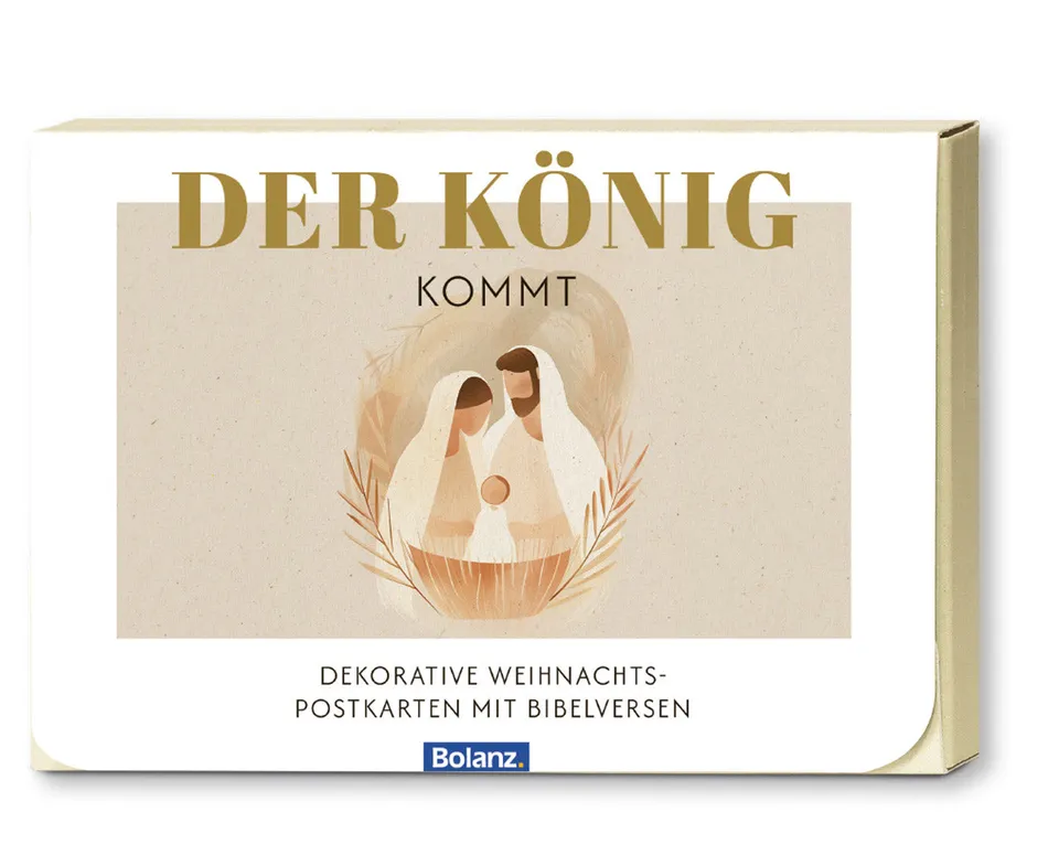 fontis-papeterie-der-k-nig-kommt-postkartenbox-12-karten-weihnachten image 1