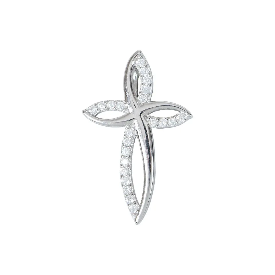 fontis-geschenke-kreuz-anh-nger-sterlingsilber-925-zirkonia image 1