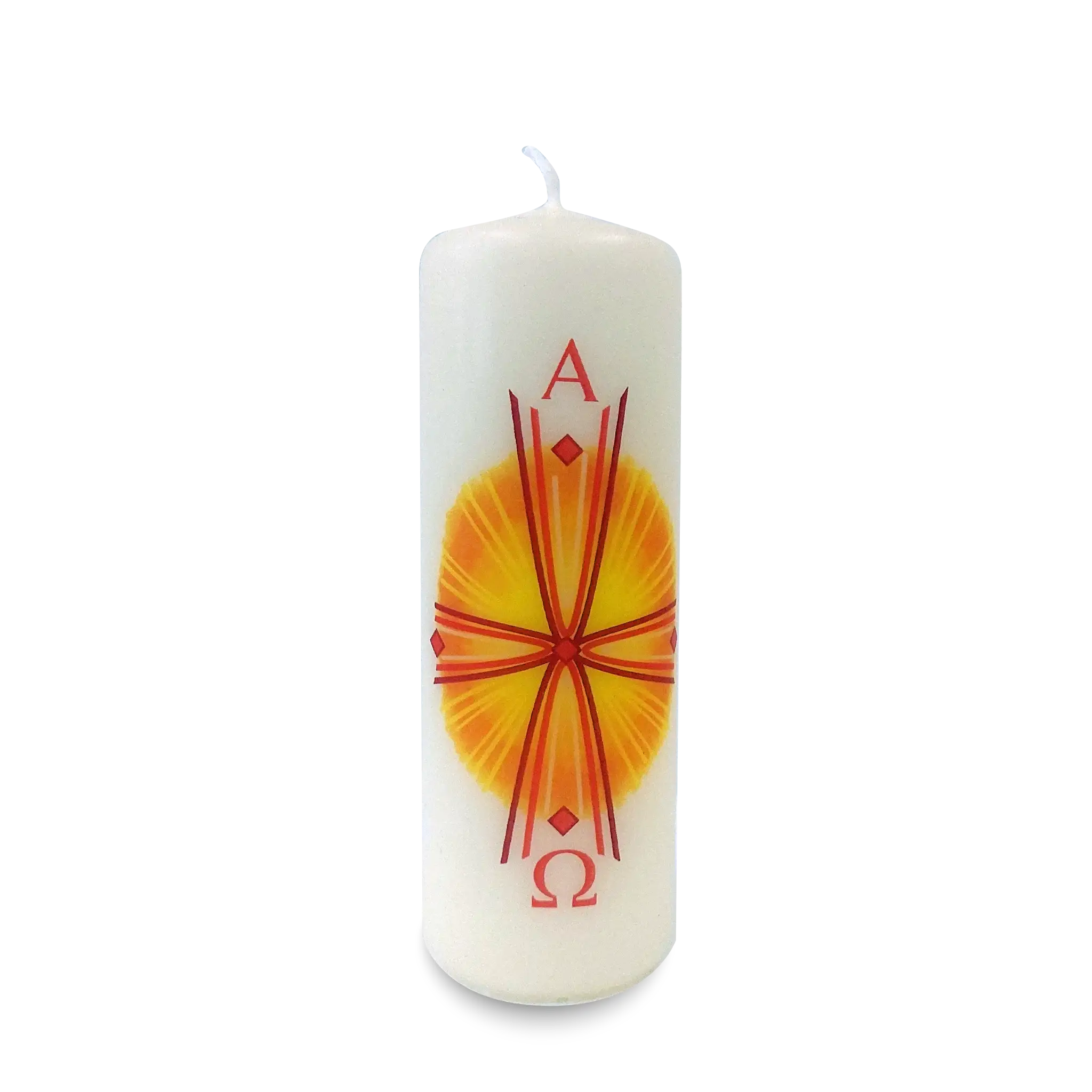 bonifatiuswerk-sonnenkreuz-kerze-5x15-cm-motivkerze image 1