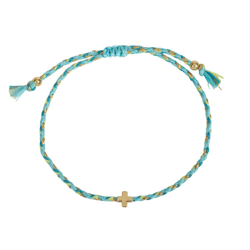 fontis-kreuz-textil-armband-t-rkis-schmuck-verstellbar image 1