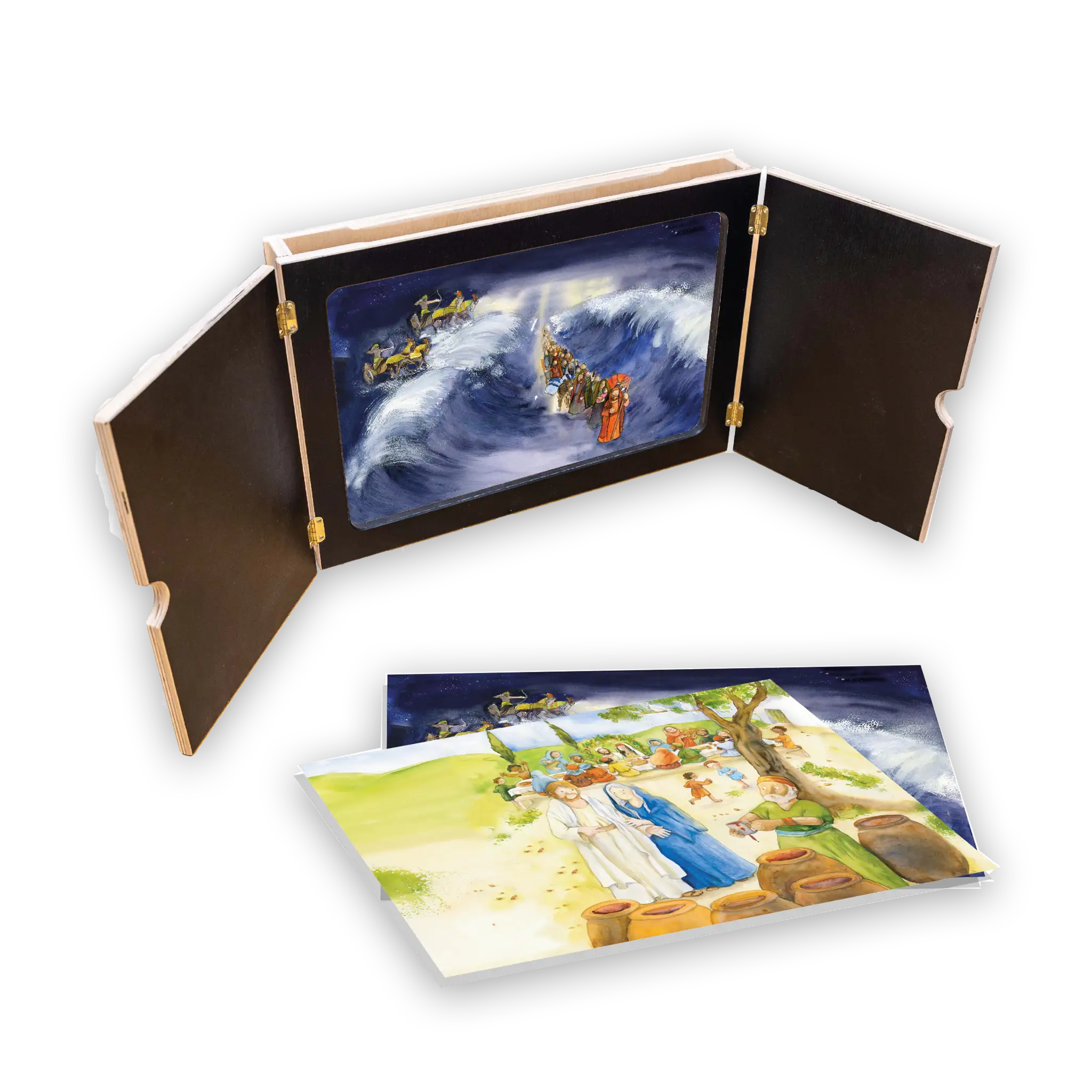 bonifatiuswerk-kamishibai-set-erz-hltheater-holz-a3-2-sets image 1