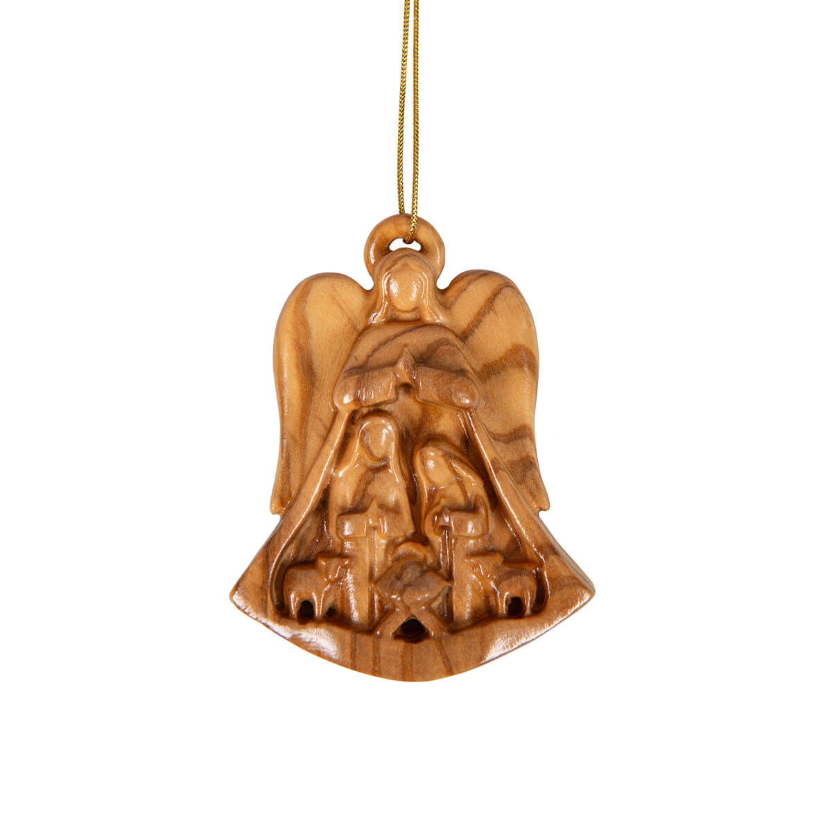 praisent-engel-krippe-baumschmuck-olivenholz-7-cm-handarbeit image 1