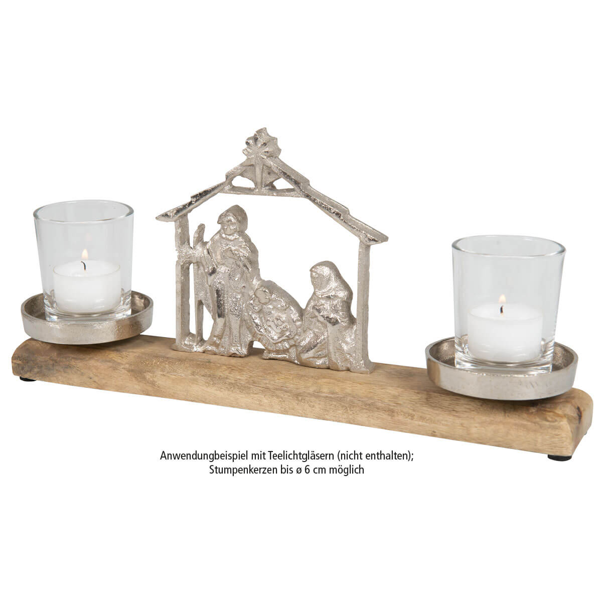 fontis-geschenke-krippe-kerzenhalter-metall-mangoholz-33-cm image 2