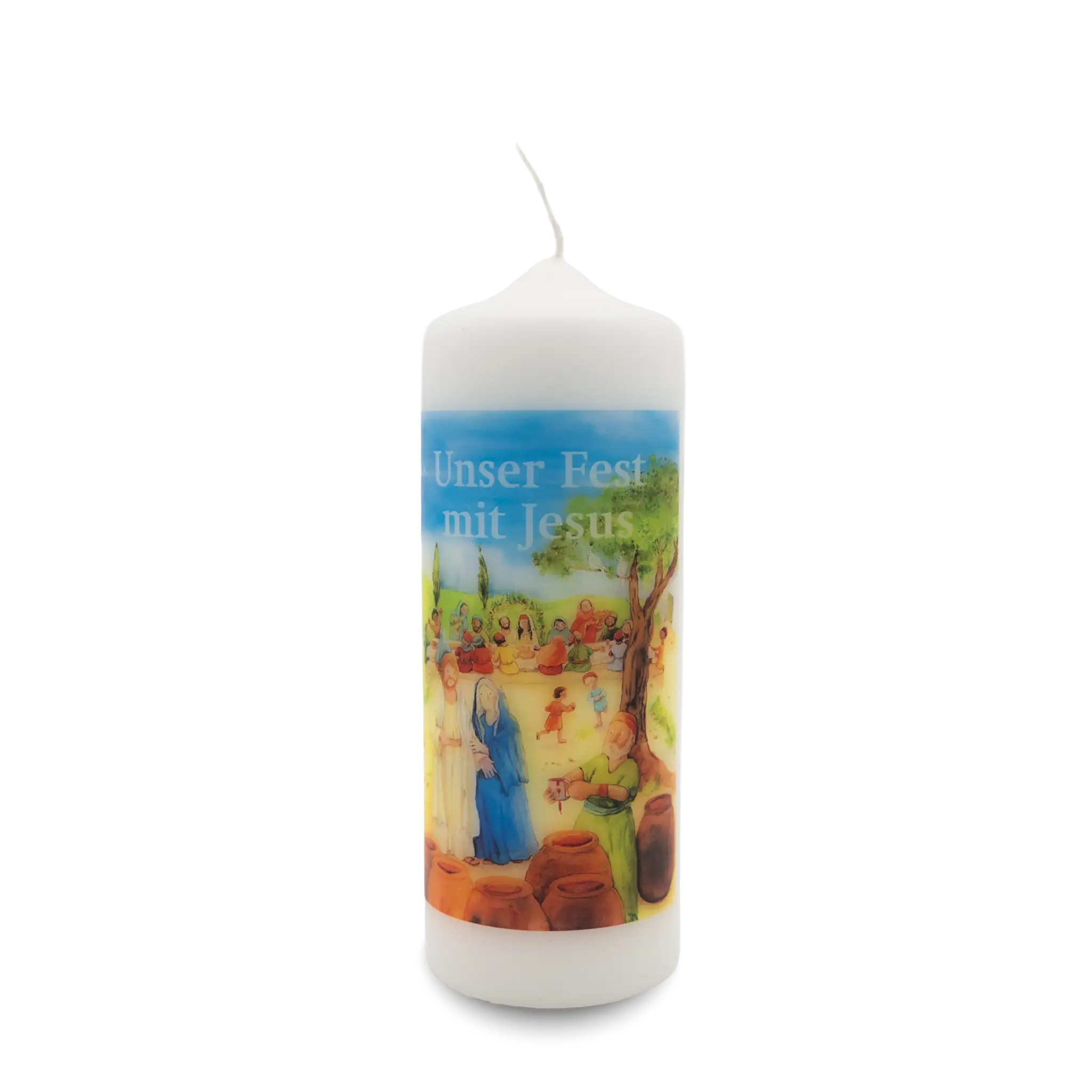 bonifatiuswerk-unser-fest-mit-jesus-tischkerze-kommunion-6x16-5cm image 1