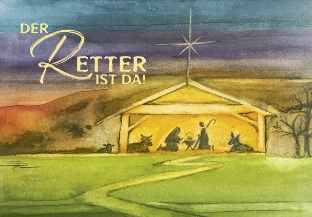 fontis-papeterie-der-retter-ist-da-postkarten-12er-set-weihnachten image 1