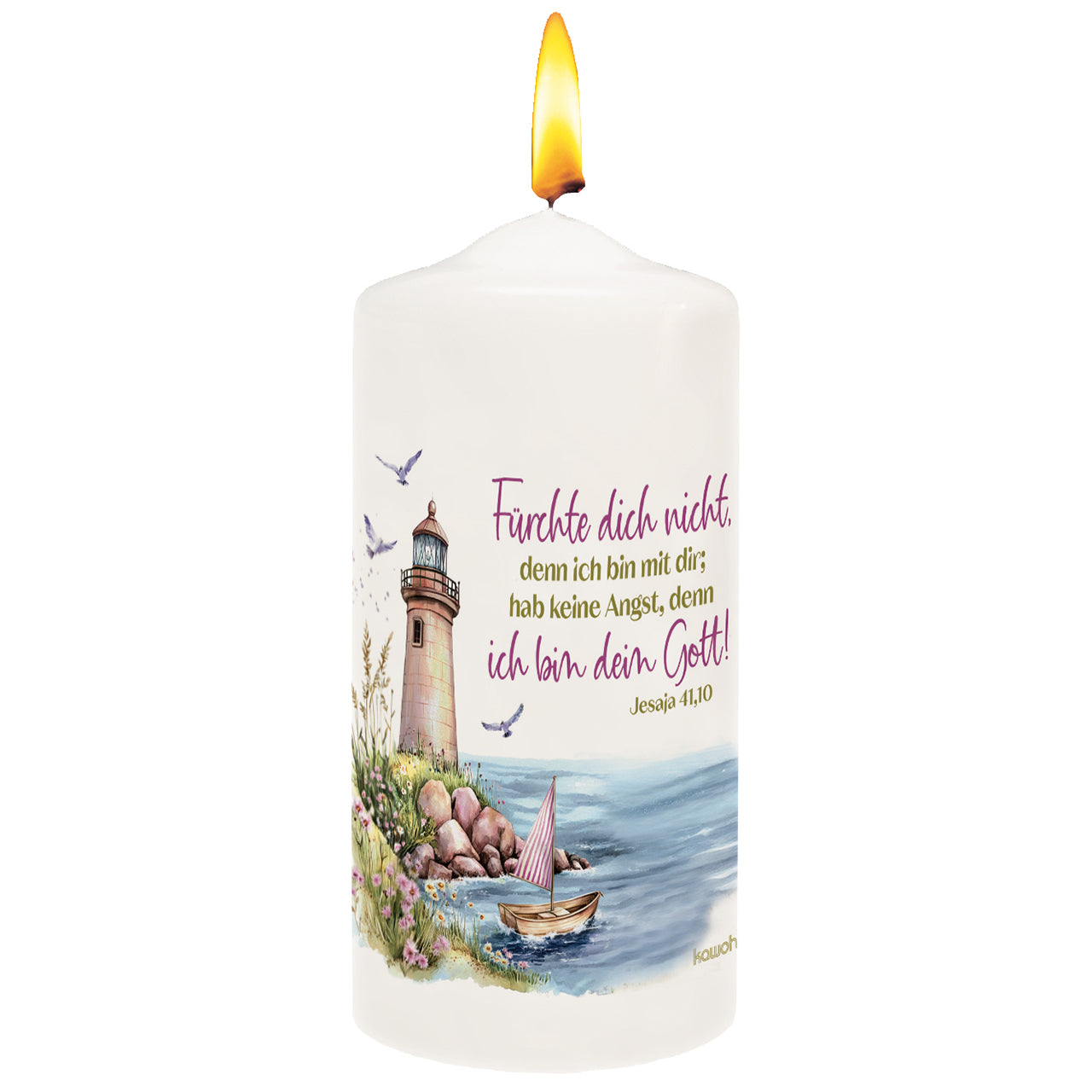 kawohl-f-rchte-dich-nicht-kerze-small-jesaja-41-10-10-cm image 1