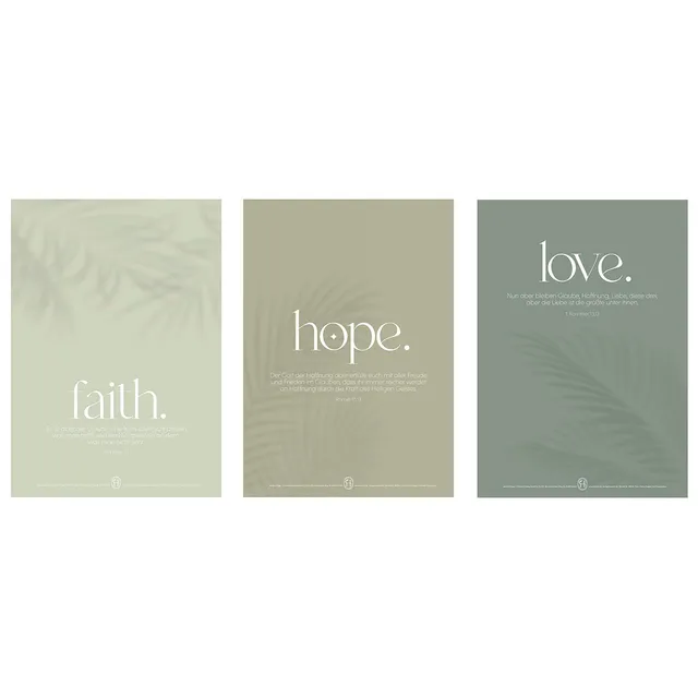 fontis-papeterie-faith-hope-love-poster-set-a4-3er-naturpapier image 1