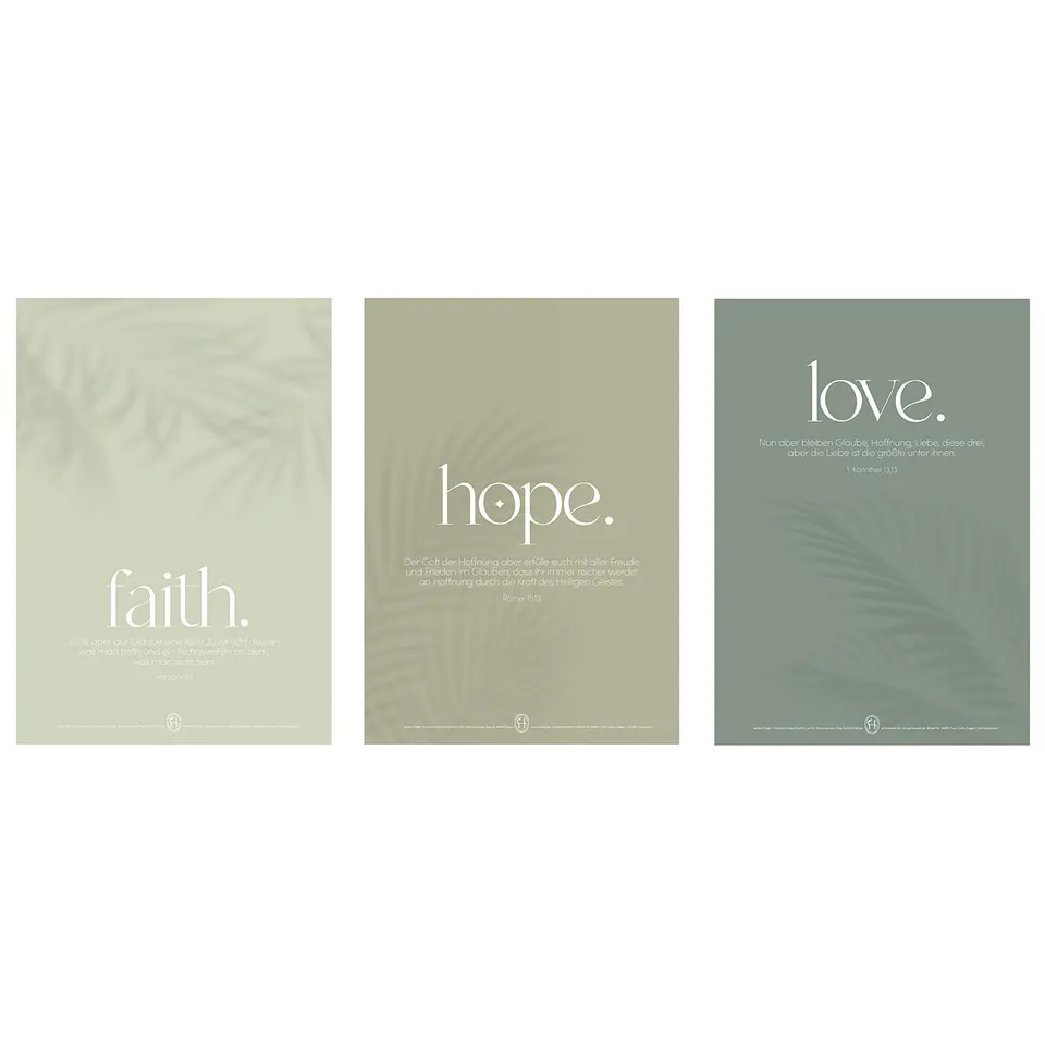fontis-papeterie-faith-hope-love-poster-set-a4-3er-naturpapier image 1