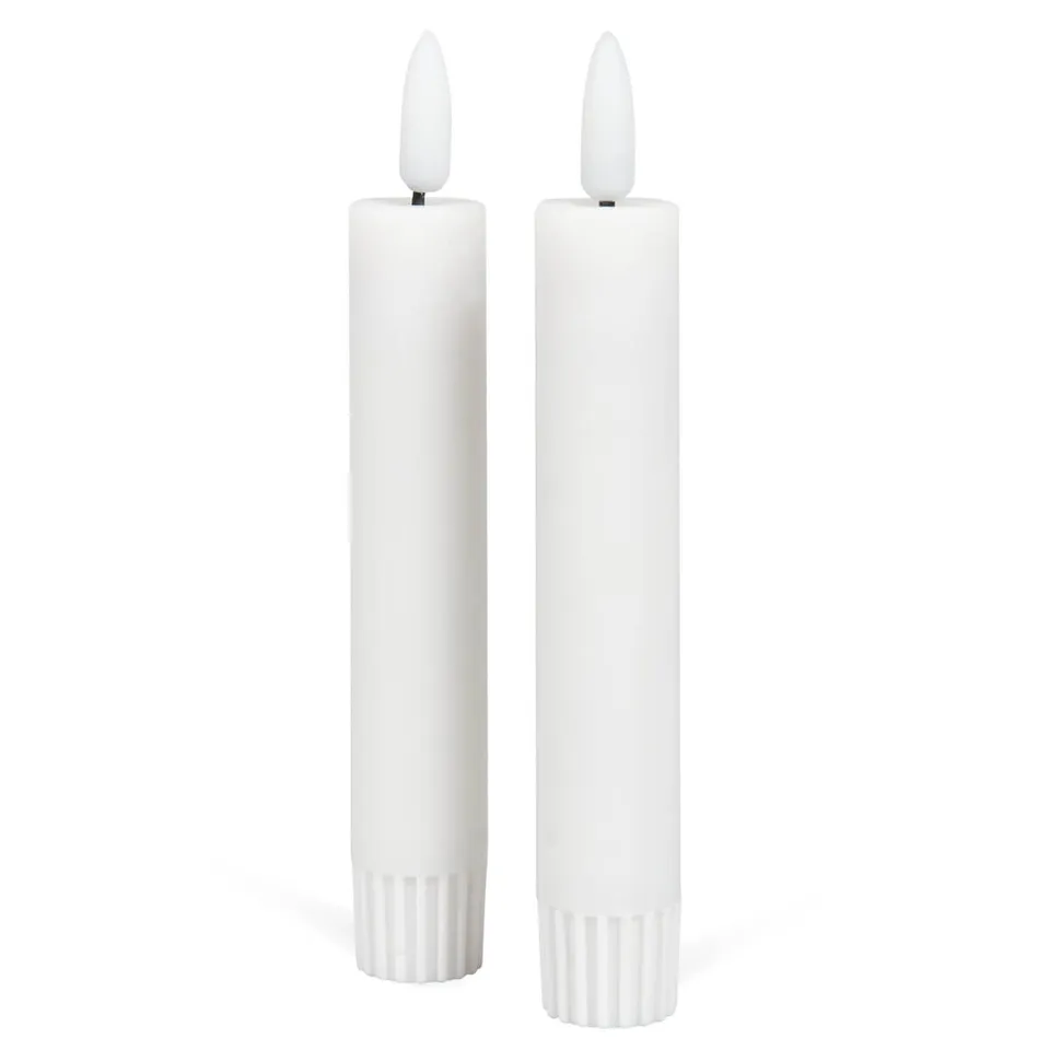 fontis-geschenke-led-stabkerze-echtwachs-stabkerzen-wei-2er-set image 1