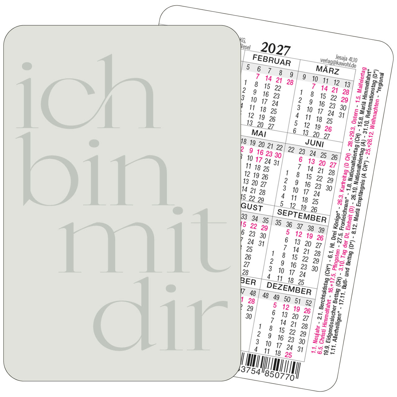 fontis-ich-bin-mit-dir-spielkarten-kalender-2027-portemonnaie image 1