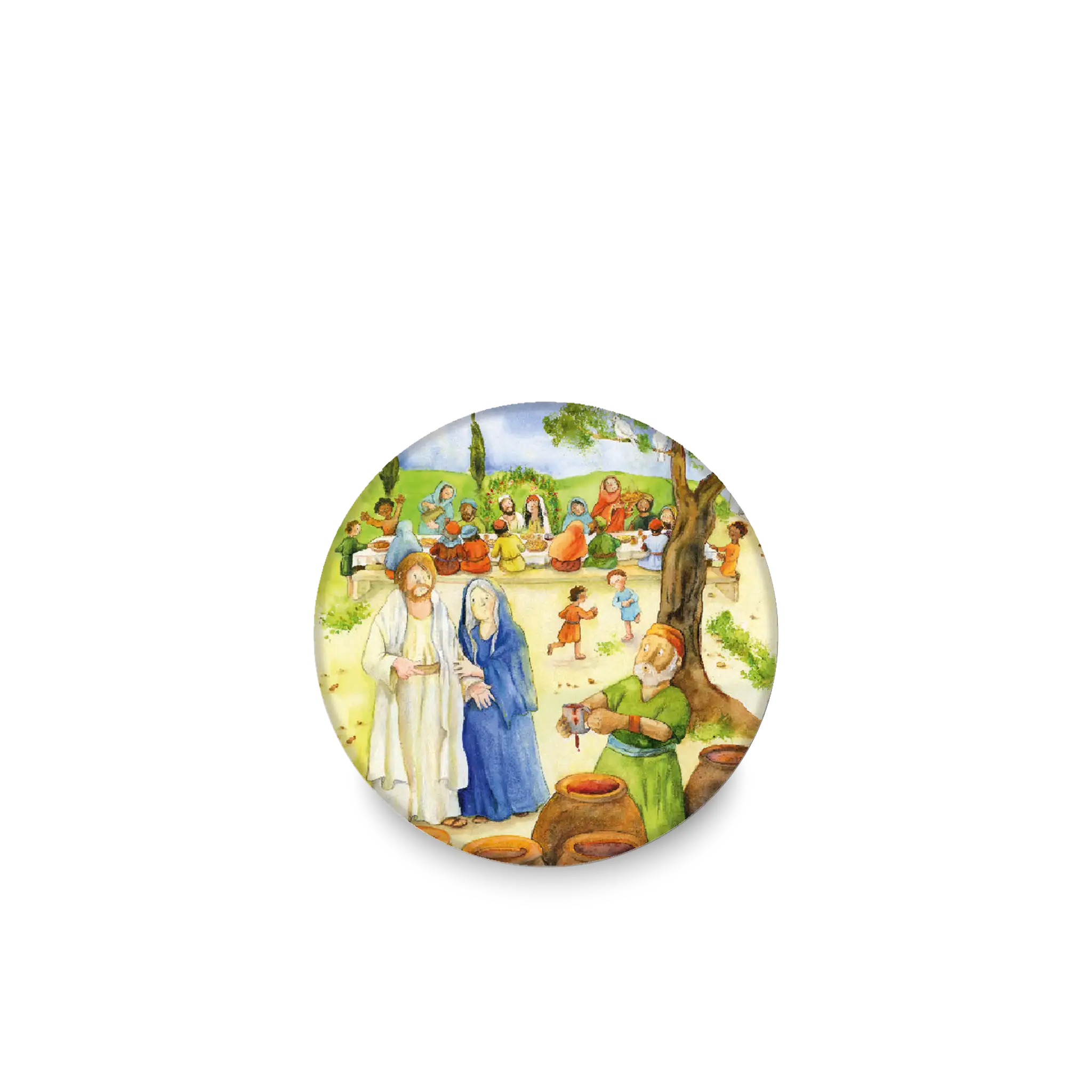 bonifatiuswerk-unser-fest-mit-jesus-magnet-rund-6-5-cm-kommunion image 1