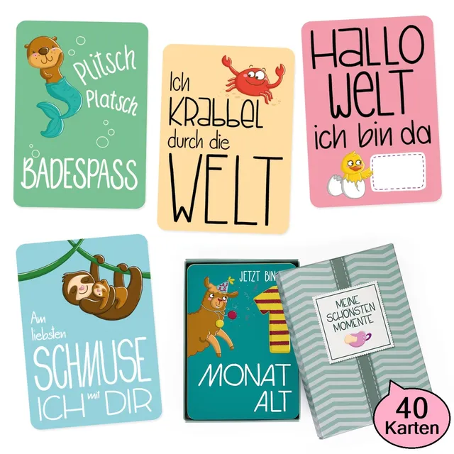gl-ckswolke-meilensteinkarten-baby-m-dchen-40-karten-a6 image 1