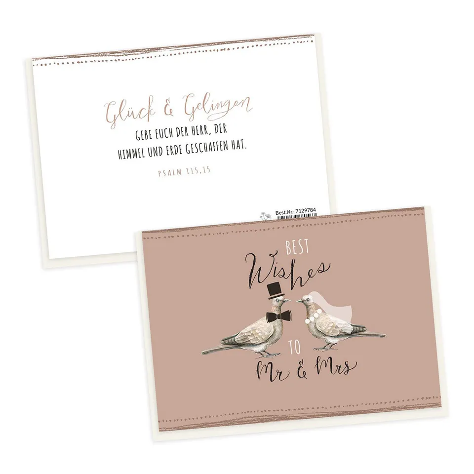 best-wishes-mr-and-mrs-doppelkarte-hochzeit-psalm-115-15 image 1