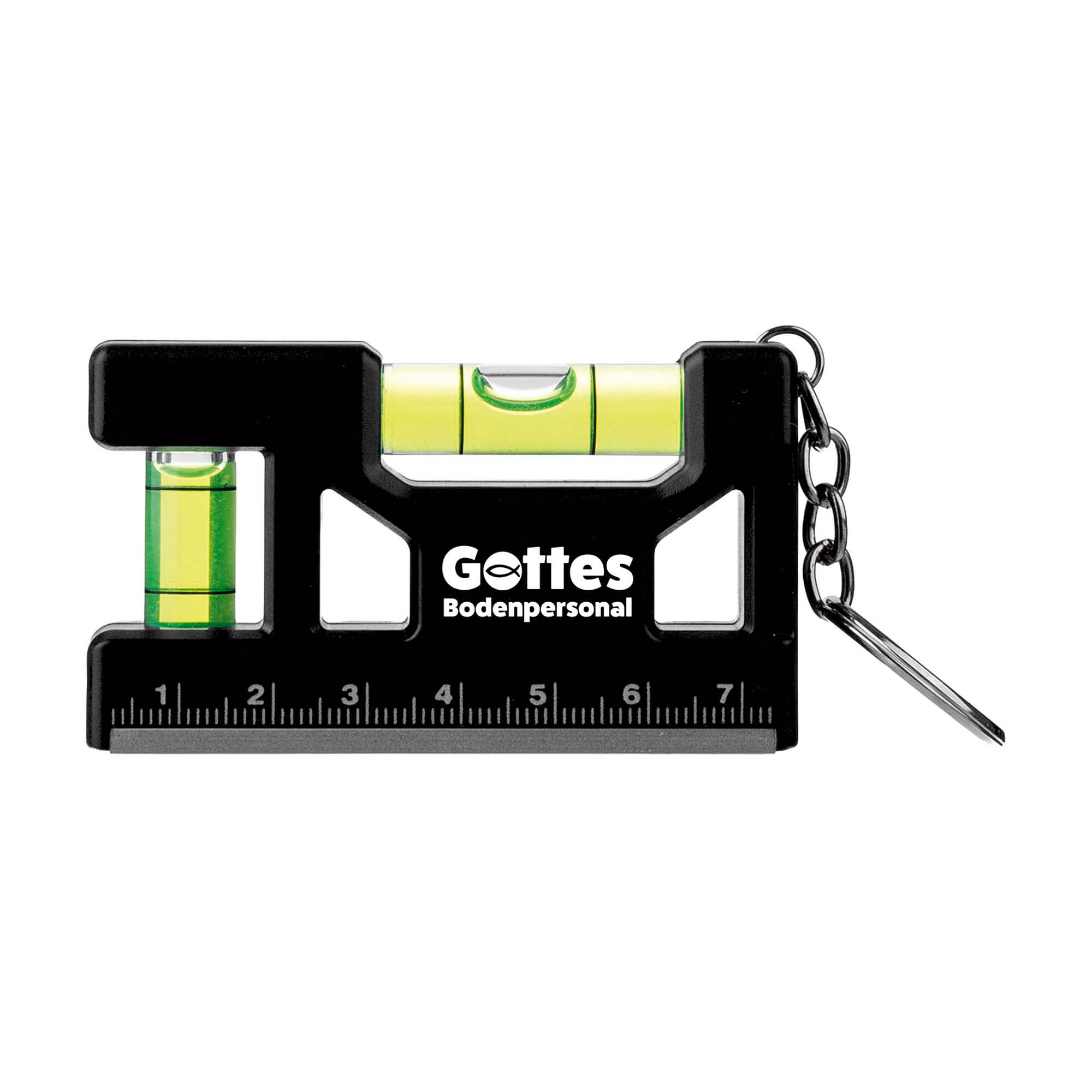 fontis-gottes-bodenpersonal-schl-sselanh-nger-wasserwaage-schwarz image 1